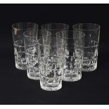A set of six Scottish cut crystal tumbler glasses