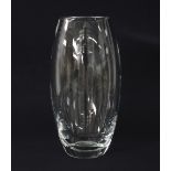 An ovoid coulourless crystal vase
