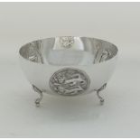 A Cypriot silver three cartouche bowl