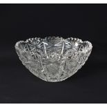 A Bohemian cut crystal bowl
