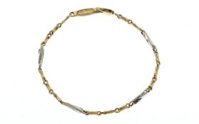 Armband 2.19 g 585/- Gelbgold und Weissgold Laenge 16.00 cm