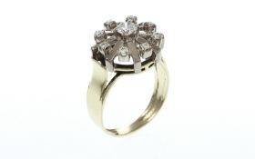 Ring 585/- 6.68 gr. Gelbgold und Weissgold mit Diamanten 0.50 ct G/si Ringgroesse 57