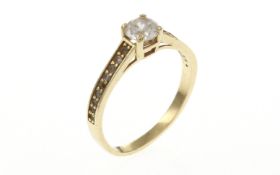 Ring 1.60 g 585/- Gelbgold mit Zirkonia Ringgroesse 50