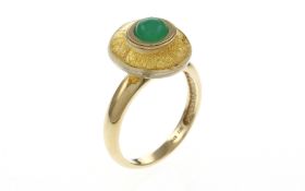 Ring 375/- 4.91 gr. Gelbgold mit Chrysopras Ringgroesse 60