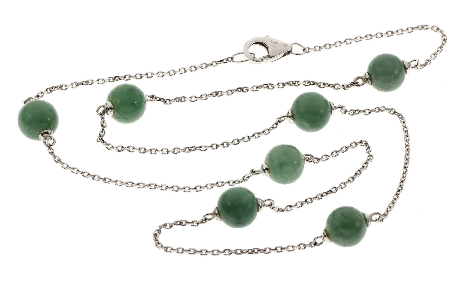 Kette mit Farbsteine 8.81 g 925/- Silber Laenge 47.00 cm