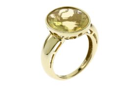 Ring 585/- 7.01 gr. Gelbgold mit Goldberyll Ringgroesse 60