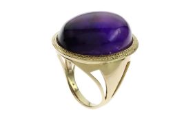 Ring 375/- 11.66 gr. Gelbgold mit Amethyst Ringgroesse 56