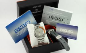 Seiko Automatik Edelstahl mit Ersatzband. Box und Papiere