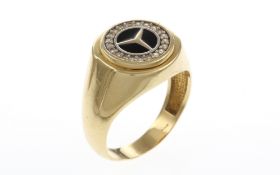 Ring 7.32 g 585/- Gelbgold mit Zirkonia Ringgroesse 68