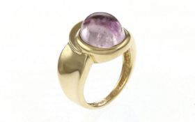 Ring 585/- 7.02 gr. Gelbgold mit Kunzit Ringgroesse 53