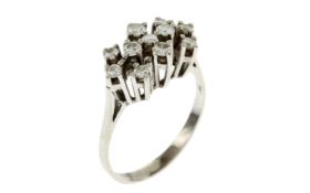 Ring 585/- 3.24 gr. Weissgold mit Diamanten ca. 0.50 ct F/vvs-vs Ringgroesse 55