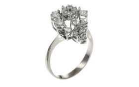 Ring 585/- Weissgold 5.19g mit 23 Diamanten. 1ct.. G/si-pi Ringgroesse 59