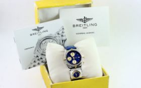 Breitling Chronomat750/- Gelbgold/ Edelstahl Automatik mit Lederband. Box und Papiere