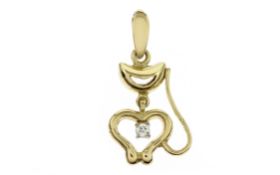 Anhaenger 750/- 1.47 gr. Gelbgold und Weissgold mit Diamant 0.04 ct G/si