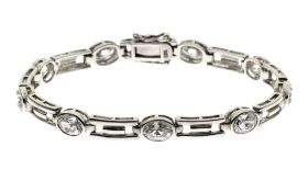 Armband 16.35 g 925/- Silber mit Zirkonia Laenge 19.00 cm