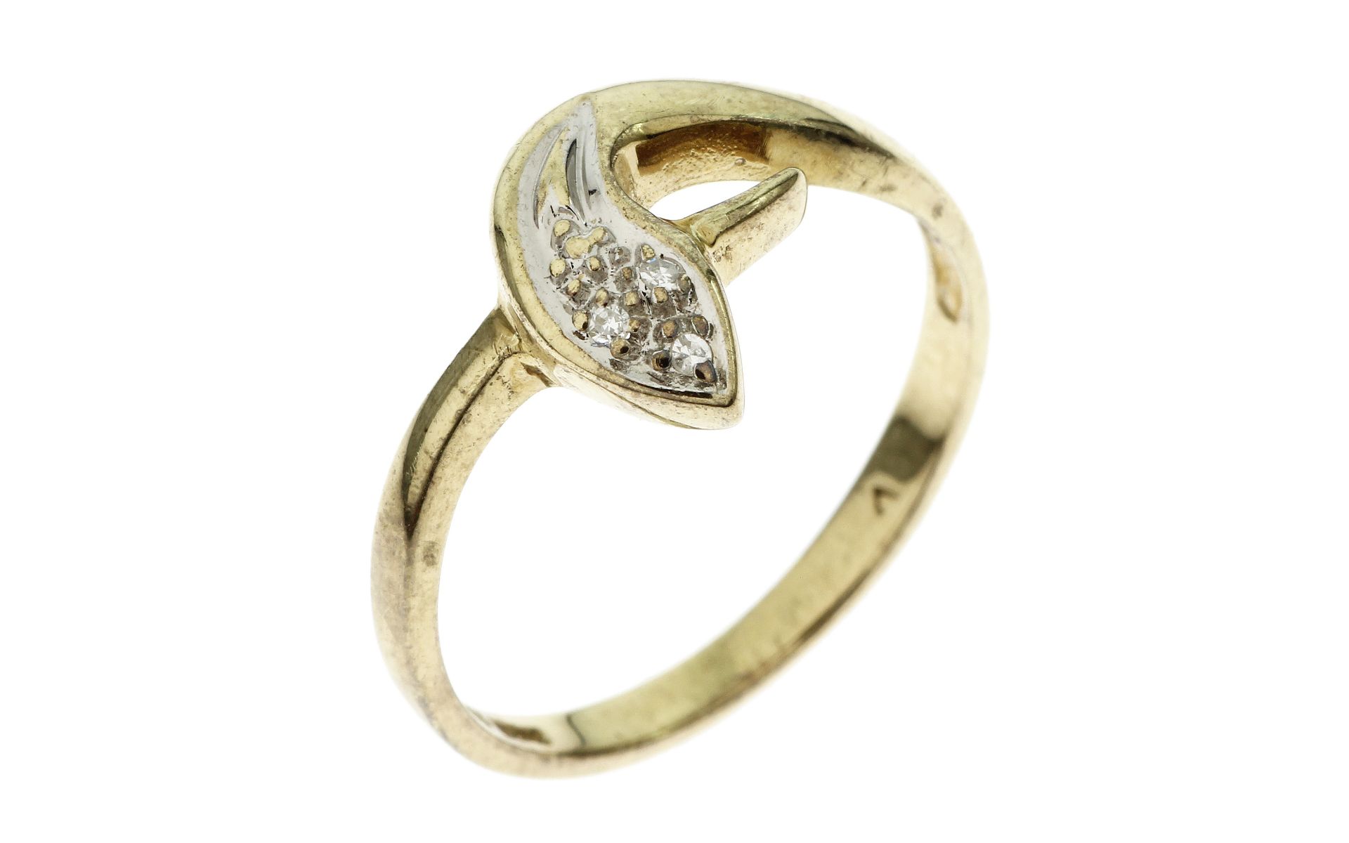 Ring 333/- 1.46 gr. Gelbgold mit Diamanten 0.03 ct H/p Ringgroesse 51 