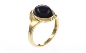 Ring 375/- 5.26 gr. Gelbgold mit Sternsaphir ca. 2.00 ct Ringgroesse 60