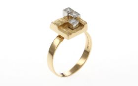 Lapponia Ring 750/- 5.69 gr. Gelbgold und Weissgold mit Diamanten 0.15 ct F/vvs-vs Ringgroesse 59