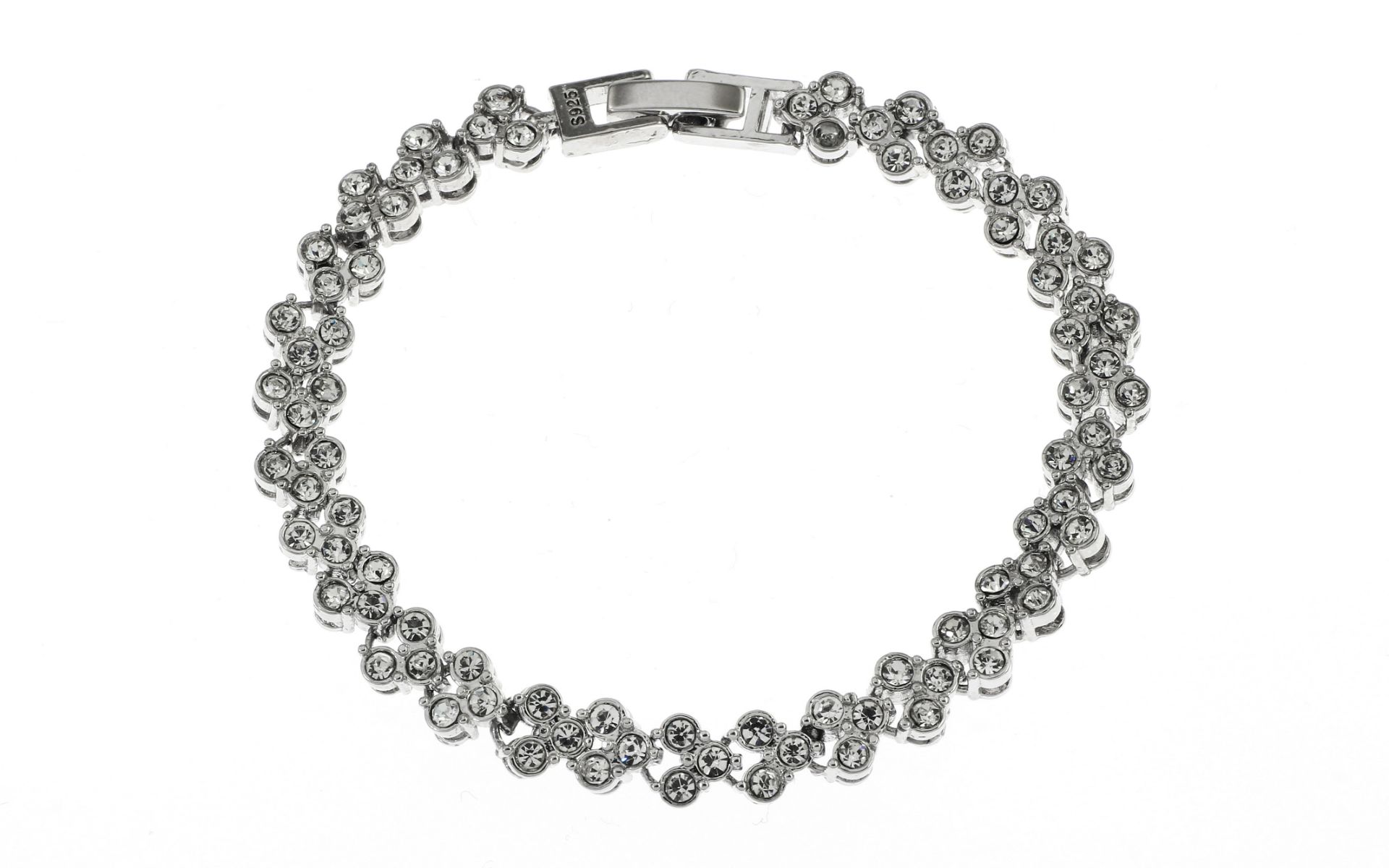 Armband 13.74g 925/- Silber mit Zirkonia. Laenge 17.50 cm