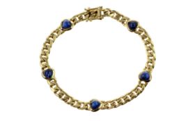 Armband 20.82g 585/- Gelbgold mit Saphiren. Laenge ca. 19 cm