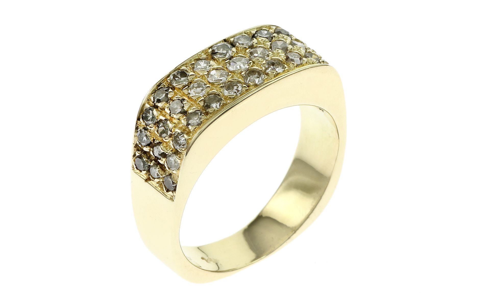 Ring 5.12g 585/- Gelbgold mit 39 Diamanten zus. ca. 0.78 ct. F/vs. Ringgroesse ca. 52