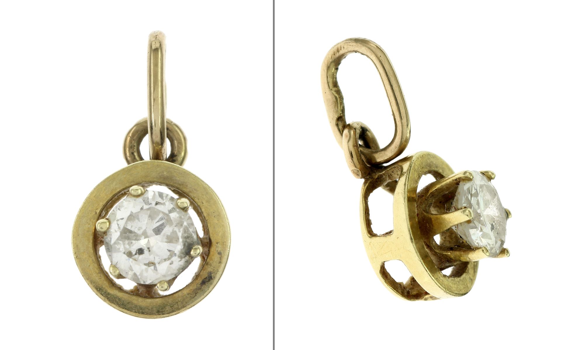 Anhaenger 0.59g 585/- Gelbgold mit Diamant 0.20 ct. G/pi1