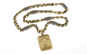 Kette mit Anhaenger 107.80g 585/- Gelbgold und Weissgold mit Zirkonia