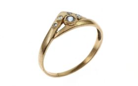 Ring 1.41g 333/- Gelbgold mit Zirkonia und Saphir. Ringgroesse ca. 57