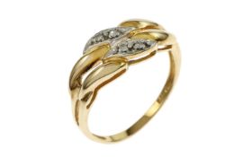 Ring 1.8g 585/- Gelbgold mit 4 Diamanten zus. ca. 0.06 ct. G/si. Ringgroesse ca. 50