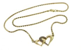 Collier 6.78g 585/- Gelbgold und Weissgold mit 12 Diamanten zus. ca. 0.12 ct.. Laenge ca. 43 cm