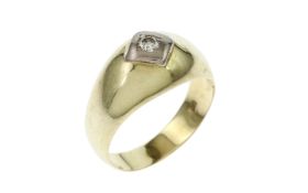 Ring 3.97g 585/- Gelbgold und Weissgold mit Diamant ca. 0.20 ct.. Ringgroesse ca. 58