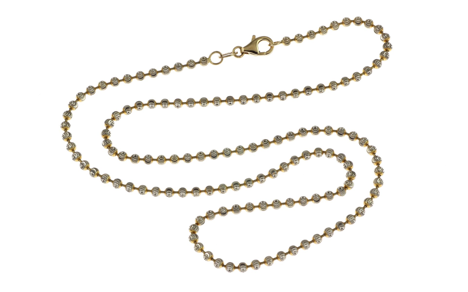 Kette 8.82g 585/- Gelbgold und Weissgold. Laenge ca. 45 cm