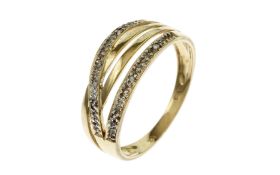 Ring 2.39g 585/- Gelbgold mit 6 Diamanten zus. ca. 0.06 ct.. Ringgroesse ca. 54