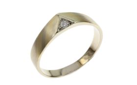 Ring 2.64g 585/- Gelbgold und Weissgold mit Diamant 0.02 ct. G/si1. Ringgroesse ca. 61