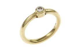 Ring 3.59g 585/- Gelbgold mit Diamant ca. 0.14 ct.. Ringgroesse ca. 49