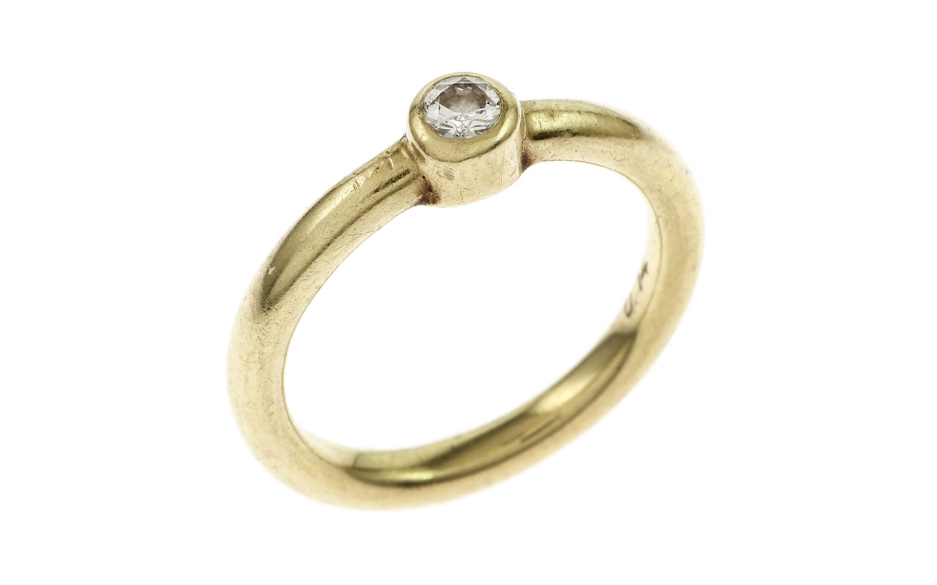 Ring 3.59g 585/- Gelbgold mit Diamant ca. 0.14 ct.. Ringgroesse ca. 49