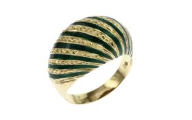 Ring 4.76g 750/- Gelbgold mit Emaille. Ringgroesse ca. 53