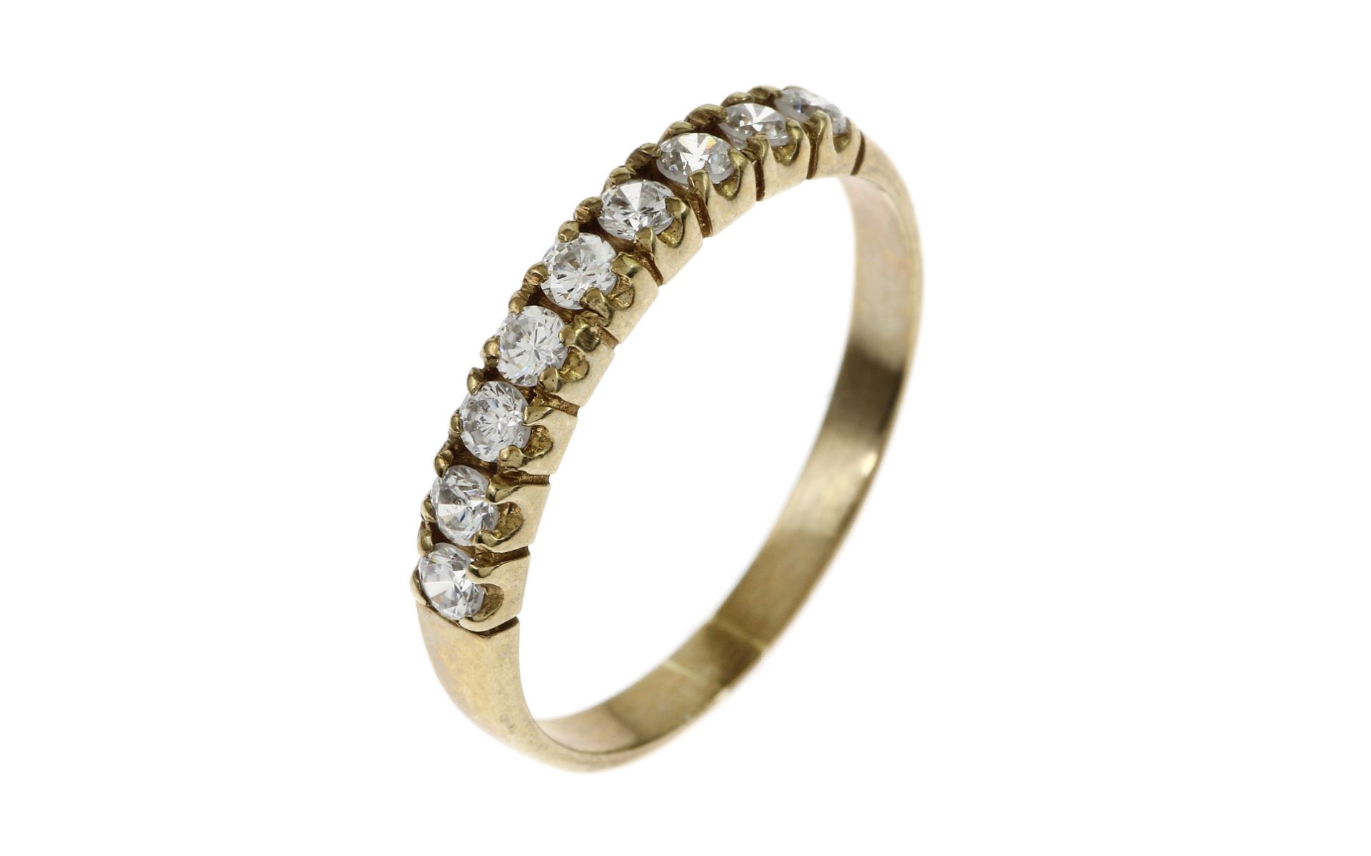 Ring 1.69g 333/- Gelbgold mit Zirkonia. Ringgroesse ca. 56