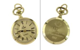 Anhaenger Taschenuhr Stowa 11.08g Quarz 585/- Gelbgold. mit Garvur auf dem Deckel