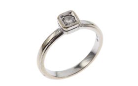 Ring 2.67g 585/- Weissgold mit Diamant ca. 0.10 ct.. Ringgroesse 49