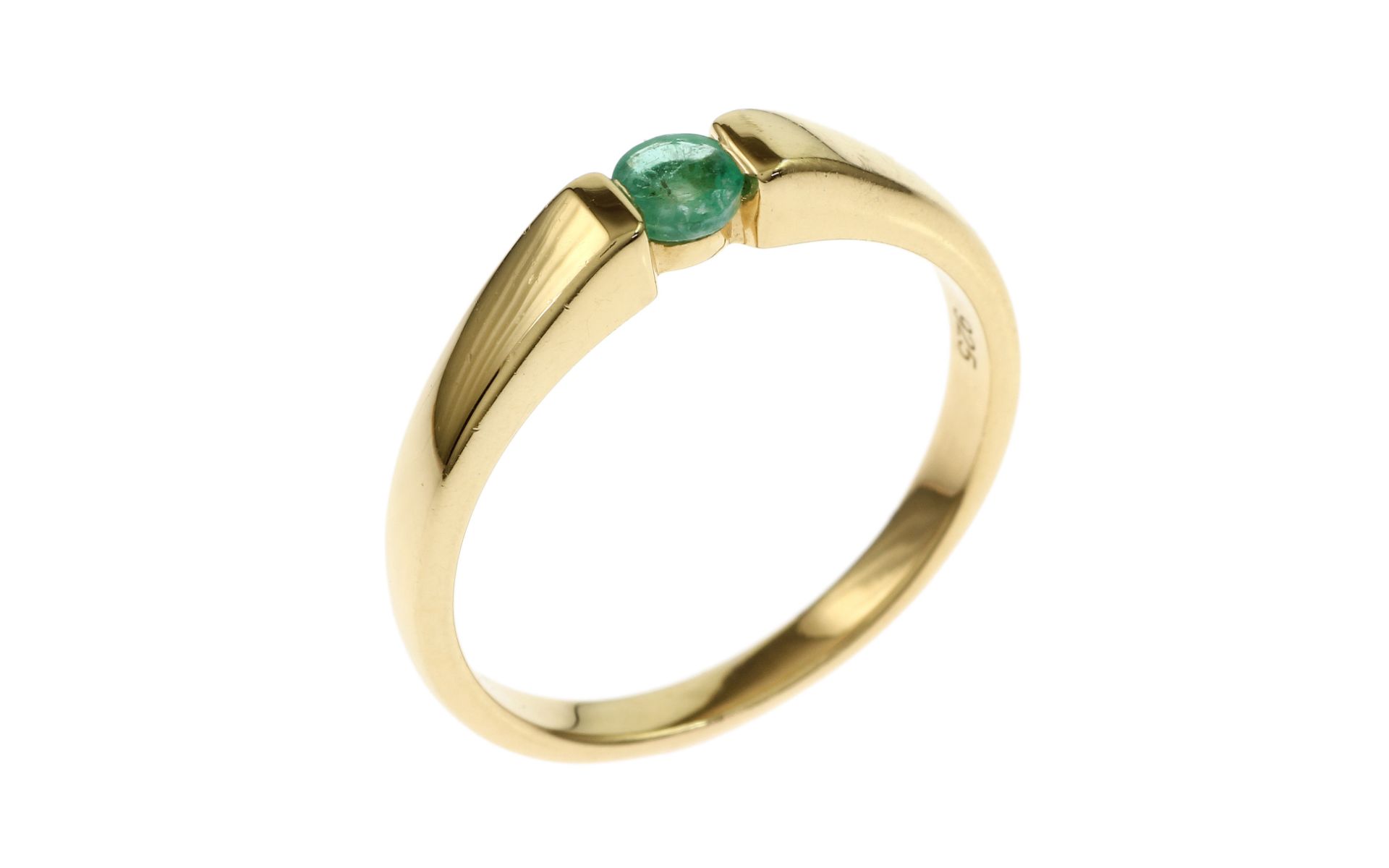 Ring 3.7g 925/- Silber vergoldet mit Smaragd. Ringgroesse ca. 61