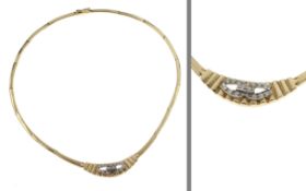 Collier 22.78g 585/- Gelbgold mit Zirkonia