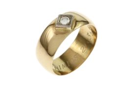 Ring 585/- 6.61g Gelbgold und Weissgold mit Diamant 0.10 ct G/si. Ringgroesse 58