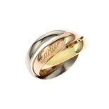 Cartier Trinity Ring 14.73g 750/- Gelbgold. Weissgold und Rotgold. Ringgroesse ca. 60