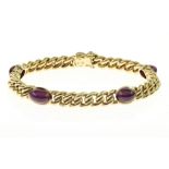 Armband 64.29 gr. 750/- Gelbgold mit Rubinen Laenge 22 cm