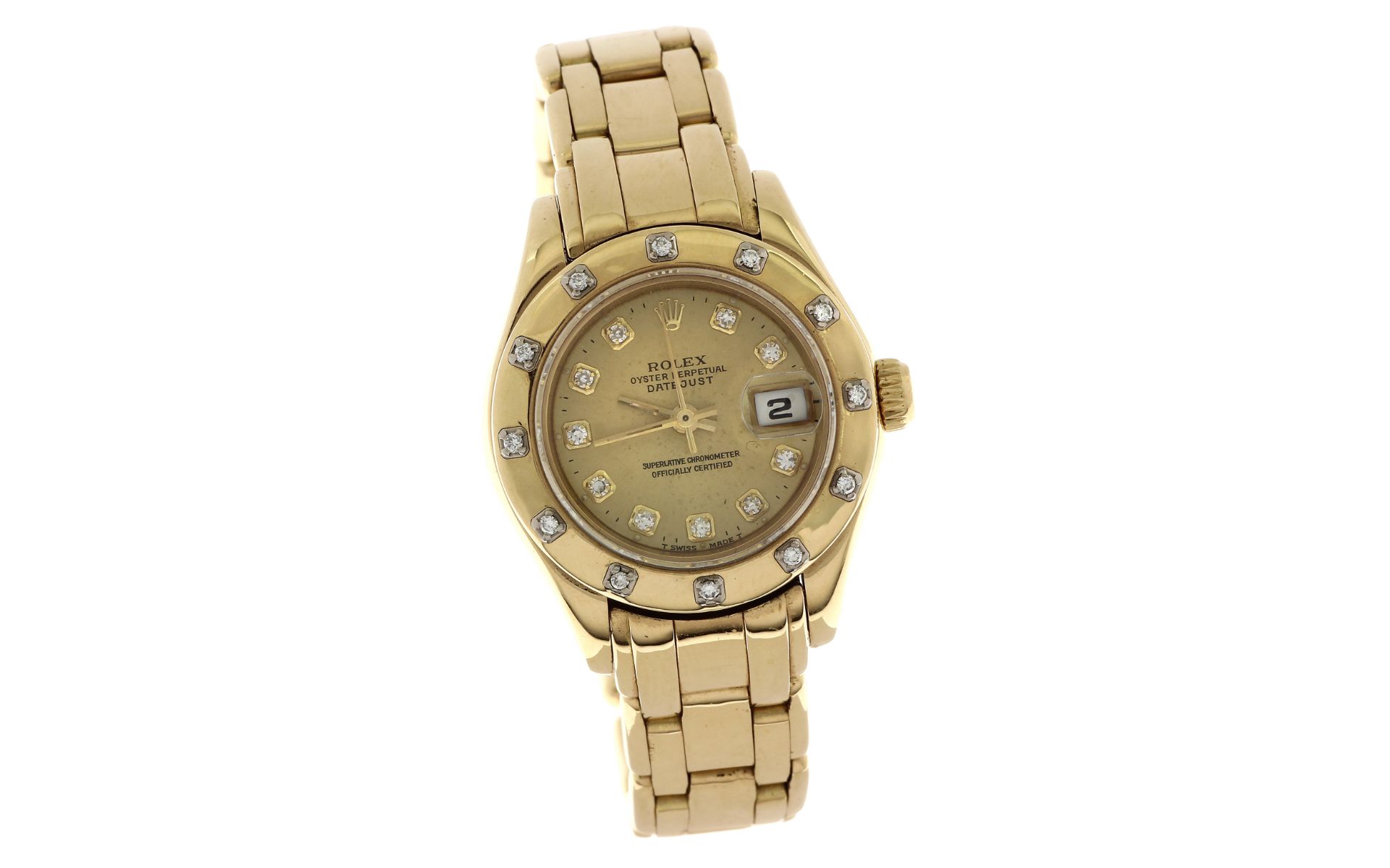 Rolex Lady Datejust 101.45g Ref. 69318 Automatik 750/- Gelbgold mit Diamantbesatz. ohne Box und ohne