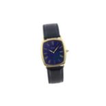 Piaget 43.68g Ref. 9742 Handaufzug 750/- Gelbgold mit Lederband und Lapis-Zifferblatt. ohne Box und 