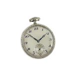 Taschenuhr Handaufzug 46.06g 950/- Platin mit Diamantkranz