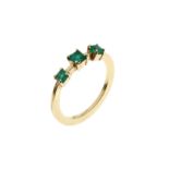 Ring 2.21 gr. 750/- Gelbgold mit Smaragden