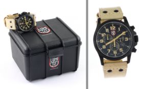 Luminox 1925 Atacama Field Day Date Black Dial Tan Leather Bright Night Vision mit Box und ohne Papi